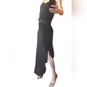 Vintage Robert Rodriguez Classic Black Silk Maxi Skirt